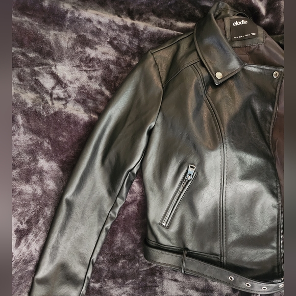 FauxLeather Jacket Women's Large Black - Picture 5 of 6